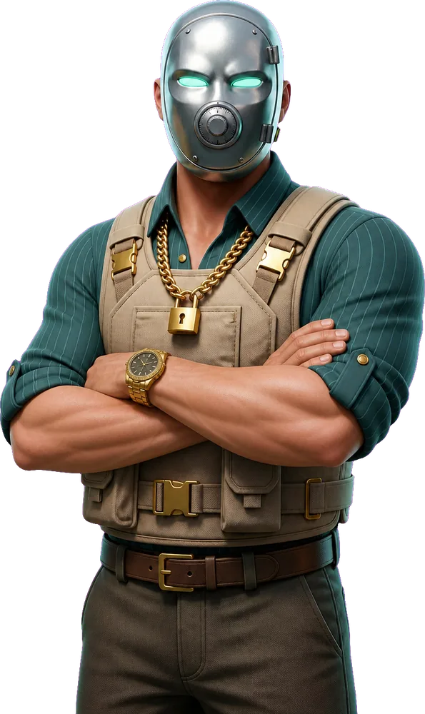 Vault King, arms crossed
