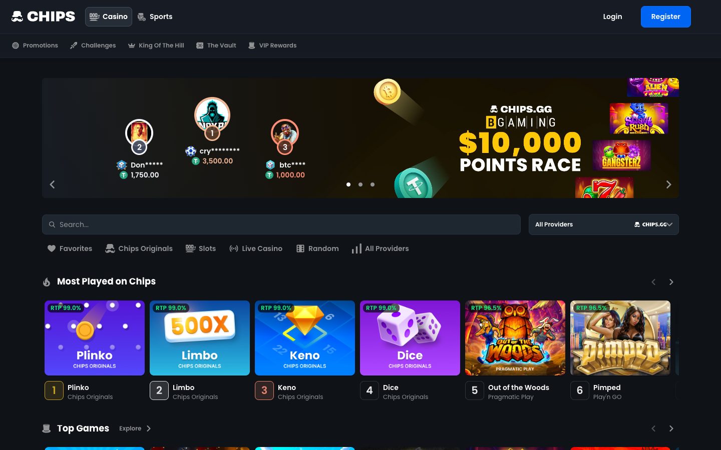 The Chips.gg home page as it appeared on 4 Aug 2026