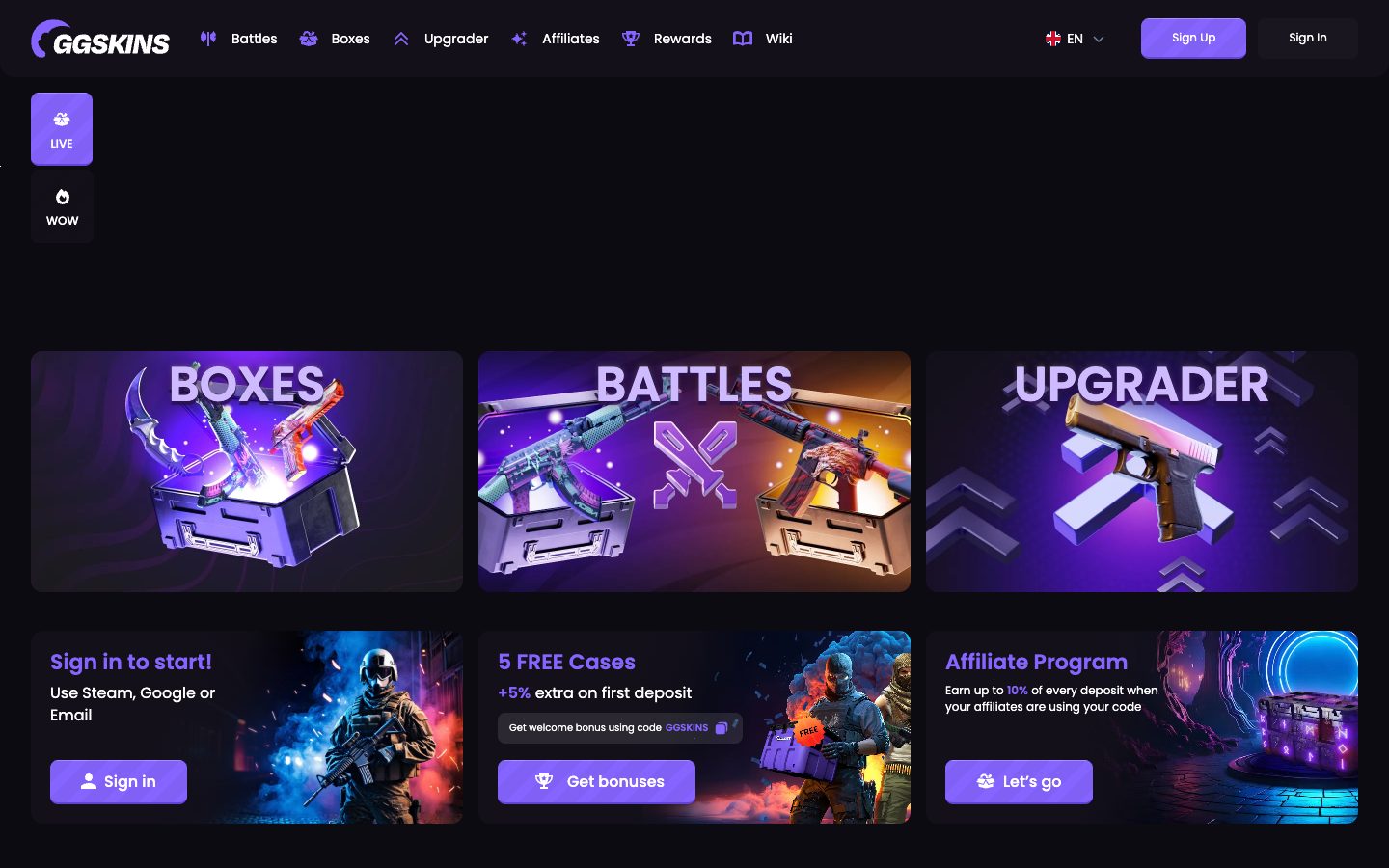 GGSkins front page